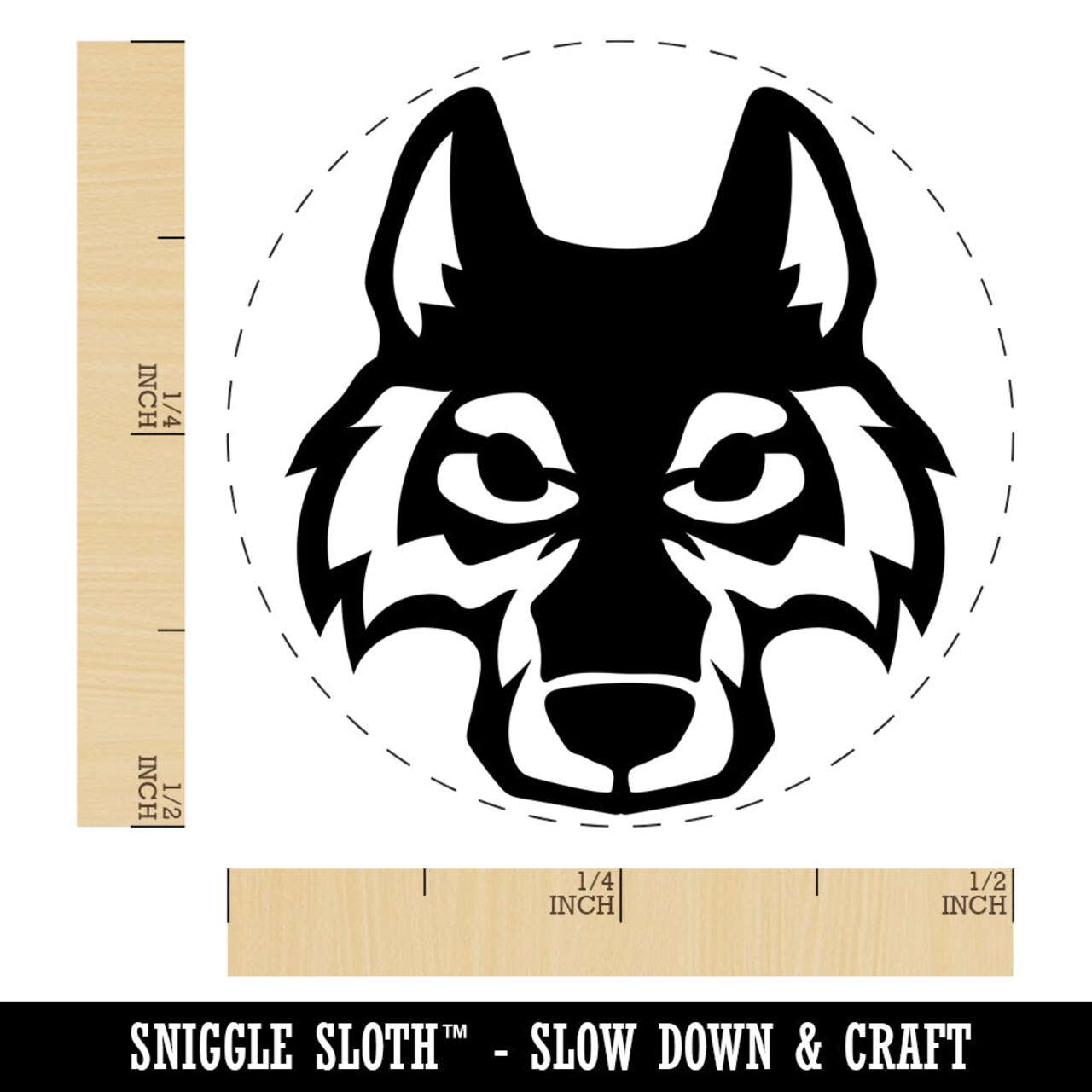 Wolf Head Self-Inking Rubber Stamp for Stamping Crafting Planners